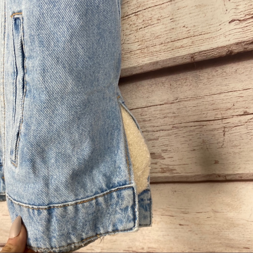 NWT Zara Oversize Denim Jacket w/ Faux Shearling - Picture 9 of 16